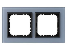 SONATA PRESTIGE Ramka 2 podwójna szklana 4 mm niebieskie szkło szronione + ramka czarna R-2RGC/80/33 OSPEL