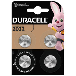 Duracell DL2032B4 Lithium Coin Cell Battery CR2032 3V - Pack of 4