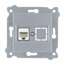 Gniazdo komputerowe kat.6 Srebrny 253/10E EXEN
