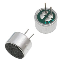 Mikrofon pojemnościowy elektretowy 9,7 × 6,5 mm, 4,5 V, z wyprowadzeniami pinowymi, KPCM18WB-P