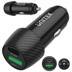 UNITEK Ładowarka samochodowa 38W USB-A QC 3.0 USB-C PD