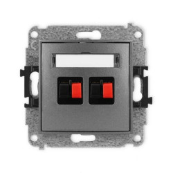 ICON Mechanizm gniazda głośnikowego podwójnego grafitowy 11IGG-2