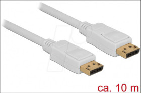 84863 Cable 4K DisplayPort 1.2 male &gt; DisplayPort male, white, 10 m