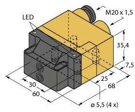 Turck Czujnik indukcyjny nie podtynkowy NI4-DSU26TC-2ADZ30X2