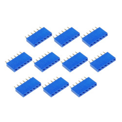 Listwa stykowa 2.54mm prosta 1x6, niebieska - 10 szt.