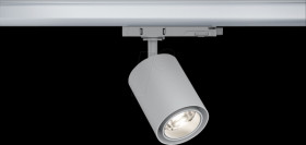 96573 ProRail3 rail spotlight Kratos, 50°, 3000 lm, 25 W, 3000 K, silv
