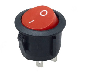 2szt. PRZEŁĄCZNIK OKRĄGŁY 23mm 250V 6A 2 PIN BISTABILNY CZERWONY