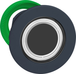 Pushbutton, for universal LED, illuminable, waistband round, white, front ring dark gray, mounting Ø 30.5 mm, ZB5FW913