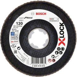 Bosch Accessories 2608619810 X551 Tarcza lamelkowa Średnica 115 mm Średnica otworu 22.23 mm Wielkość ziarna 120 1 szt.