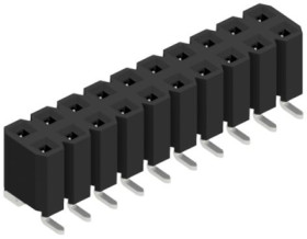 Socket header, 20 pole, pitch 2.54 mm, angled, 10130364