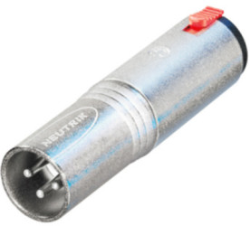 Adapter, 6.35 mm phono jack 3 pole to XLR plug 3 pole, silver, NA3MJ