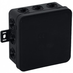 Puszka n/t CLICK, IP54, 12 przepustów, 100x100x41mm, czarna,OR-JB-13804/B