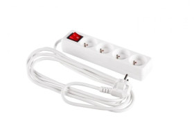 Przedłużacz z wyłącznikiem 4-gniazda z/u 5m /H05VV-F 3G1/ biały PM-ZW-4G-50