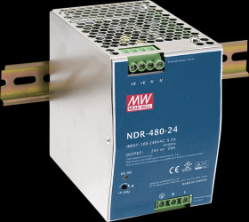 NDR-480-48 Switching Power Supply, DIN mounting, 480 W, 48 V, 10 A