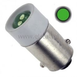 Żarówka 24V; AC/DC; BA9S bagnetowa; zielona; LED