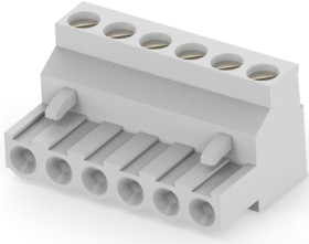 PCB terminal, 6 pole, pitch 5.08 mm, AWG 30-12, 15 A, cage clamp, gray, 1546108-6