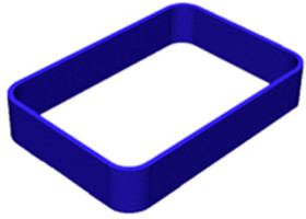Enclosure ring, TPU, (L x W x H) 80 x 56 x 15 mm, blue, RWK-2.12