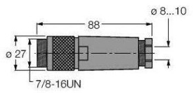 Turck 6914518 Złącze niekonfekcjonowane czujnika/aktuatora BS4141-0/11, 1 szt.