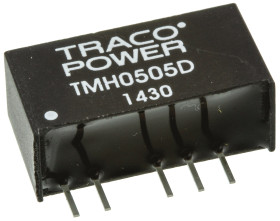 Przetwornica DC-DC, 2W, Uwe 4,5 → 5,5 V DC, Uwy ±5V dc, Iwy ±200mA, TRACOPOWER