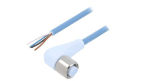 Złącze Okrągłe M12 Żeńskie Kątowe Z Wolnym Końcem Przewodów 4Pin...