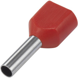 TE Connectivity 966144-4 Twin Ferrule 1mm² Partially Insulated Red 500 Pcs