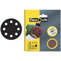 Flexovit 78072764759 Hook &amp; Loop Sanding Disc 125mm Coarse 50G (Pack 6)