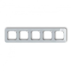 ICON Ramka uniwersalna pięciokrotna zaokrąglona - efekt szkła (ramka: szara spód: czarny) 15-12-IRSZ-5