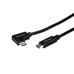 Kabel USB Złącze A USB C Złącze B USB C dł. 1m Kabel ładujący USB-C do USB-C pod kątem prostym USB 2.0 kolor: Czarny