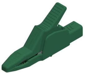 AK 2 B 2540 GN Krokodylek bezpieczny, gniazdo 4mm, rozwarcie 30mm, zielony, Hirschmann, 972405104, AK2B2540SW