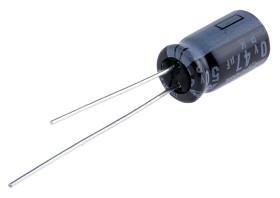 Kondensator 47μF 50V dc Radialny, Otwór przelotowy Rubycon roztaw: 2.5mm 6.3 (Dia.) x 11mm