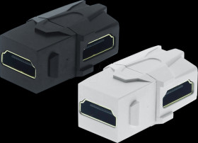 153110 Keystone HDMI F/F, 90° outlet, white