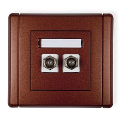 Gniazdo antenowe podwójne typu F (2x SAT, niezależne)