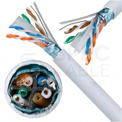 Kabel sieciowy F/UTP kat.6 skrętka 4x2x0,57mm wewnętrzny Dca bezhalogenowy LSOH szary Alantec