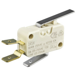 ZF D45U-V3LD Microswitch SPDT 16A , 150&#xB0;C, Medium Lever, Q.C. Dog-leg