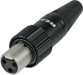 Złącze męskie XLR, miniaturowe RT3FCT-B Rean AV RT3FCT-B złącze żeńskie proste Ilość styków: 3 czarny 1 szt.
