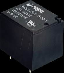 RM51-3011-85-1012 Monostable power relay, THT, 12 V DC, 10 A, 1 changeover contact