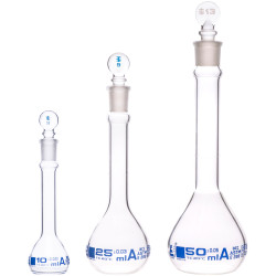 EISCO CH196041 Premium Volumetric Flask Set, Class A Borosilicate 3.3 Glass
