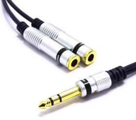 KABEL JACK 6.3 STEREO - 2 GNIAZDA 6,3 STEREO ROZDZIELACZ 3m MK77 VITALCO