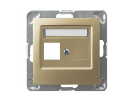 IMPRESJA Obudowa gniazda pojedyncze typu Keystone prosta złoty metalik GPK-1Y/p/28 OSPEL