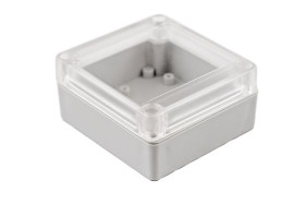 Obudowa ogólnego użytku Poliwęglan szerokość zew. 80 mm długość zew. 85 mm wys. zew. 40 mm Hammond IP65 Jasnoszary