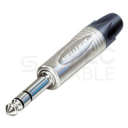 NEUTRIK Wtyk Jack 6,3 mm Stereo srebrny NP3X do lutowania na kabel