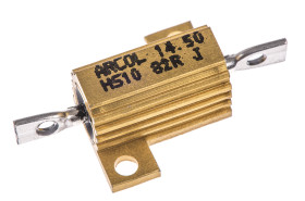 Rezystor do montażu w obudowie 82Ω 10W ±5% Arcol ±100ppm/°C drutowy Osiowe