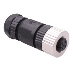 5 Way M12 Female Industrial Circular Connector IP67 4A 60V