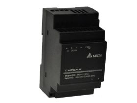 Zasilacz; na szynę DIN; DRC24V30W1AZ CHROME; 24V DC; 1,25A; 30W; kolor czarny; plastikowa obudowa; sygnalizacyjna dioda LED; Del