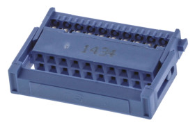 Złącze IDC kablowe 90°, 1A, 20-pinowe, raster: 2.54mm, seria: AMP-LATCH 609, TE Connectivity