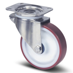 Koło samonastawne średnica kabla 80mm Płyta Tente 200kg wysokość całkowita 108mm