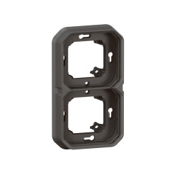 Plaque support 2 postes Plexo encastré h