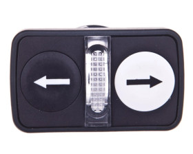 Napęd przycisku podwójny czarny /STRZAŁKI/ z podświetleniem z samopowrotem ZB5AW7A1724