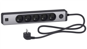 Odace Przedłużacz 5 Gniazdowy Z Łącznikiem 2X Usb, 1,5M Antracyt+Szczotkowane...