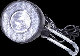 Bike - front light, LED, reflector, 15 lux, battery/dynamo